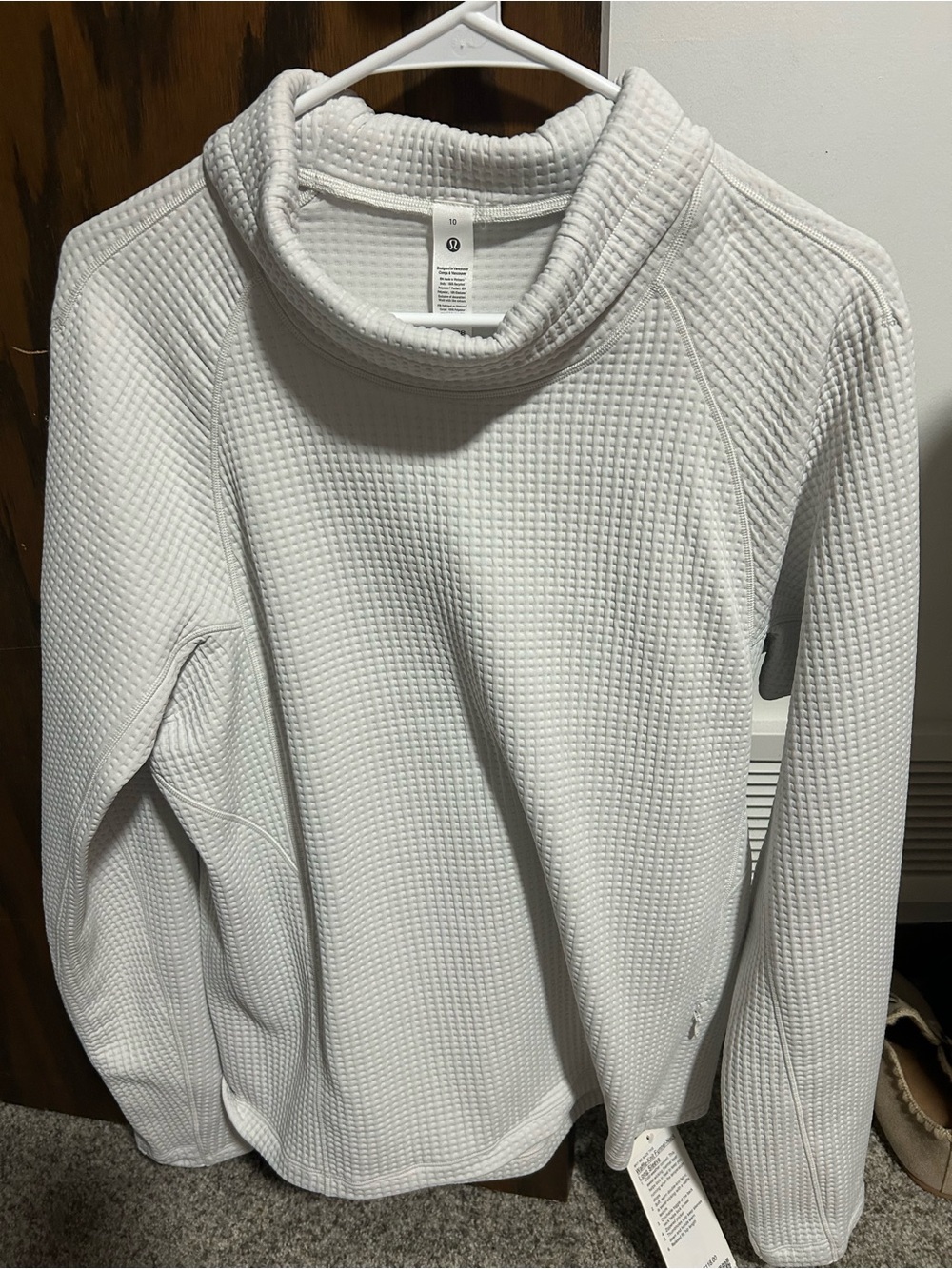 lululemon athletica White Waffle Funnel Neck Pullover